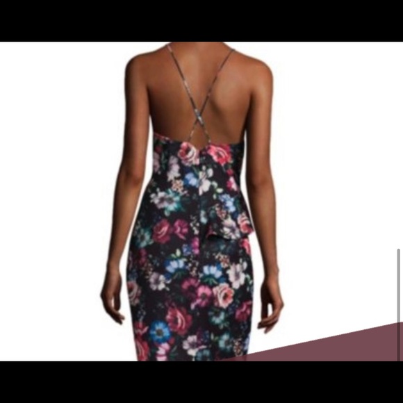 Black halo floral midi dress - Picture 3 of 3